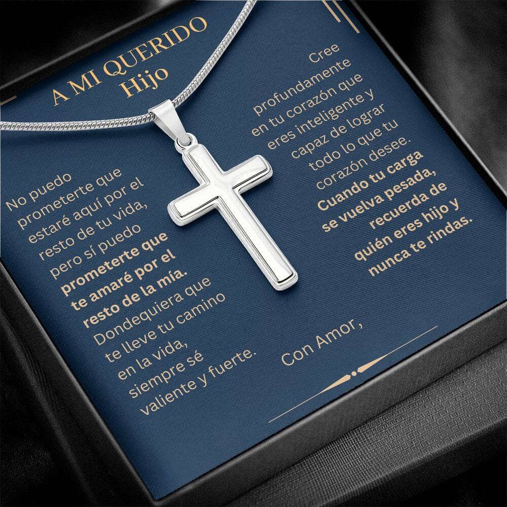 [CASI AGOTADO] Hijo, Cree - Collar de Cruz Personalizada Jewelry/EngravedCross 