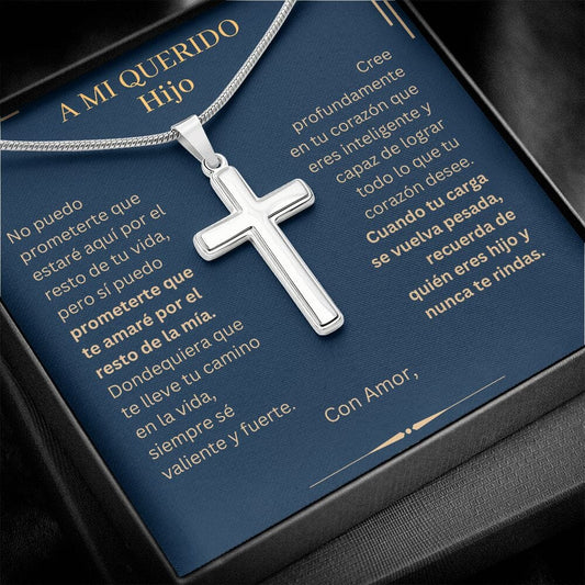 [CASI AGOTADO] Hijo, Cree - Collar de Cruz Personalizada Jewelry/EngravedCross 