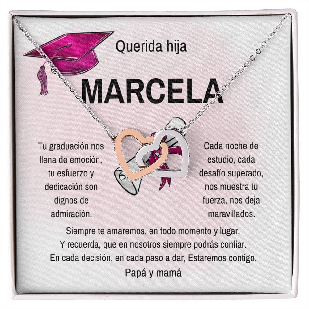 Celebra Su Éxito: Un Regalo Brillante para su Graduación Jewelry/InterlockingHearts Acero Inoxidable Pulido &amp; Acabado en Oro Rosa. Standard Box 