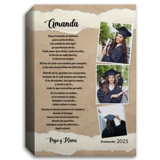Celebra Su Logro con un Cuadro Personalizado y Recuerdos Inolvidables Canvas White 8"x12" 