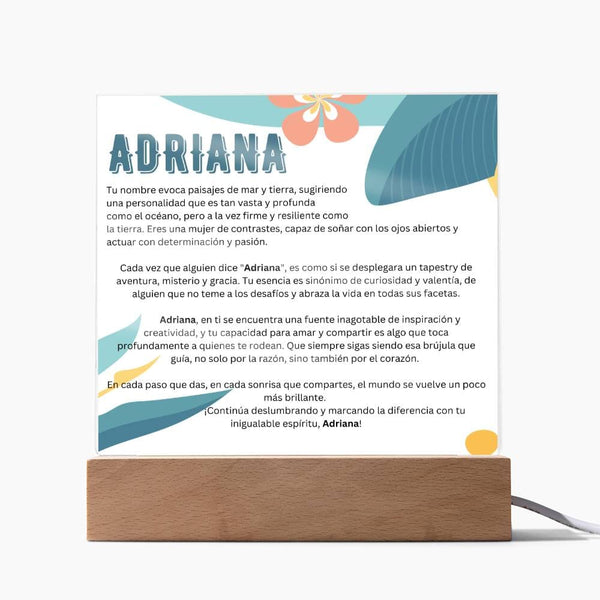 Celebración de Virtudes: Lámpara de Adriana en Acrílico Premium Acrylic/Square ShineOn Fulfillment 