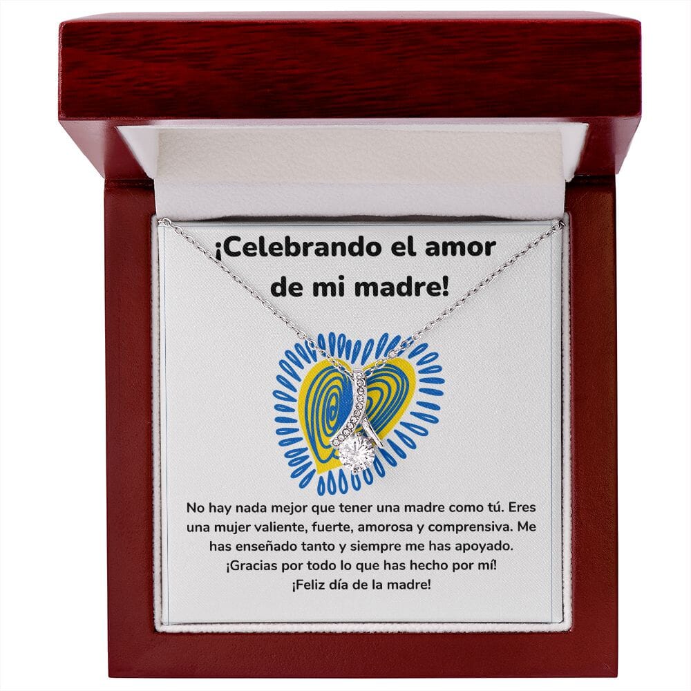 ¡Celebrando el amor de mi madre! Collar Belleza Seductora (Alluring Beauty) Para Mamá Jewelry/AlluringBeauty Acabado en oro blanco de 14 k Luxury Box 