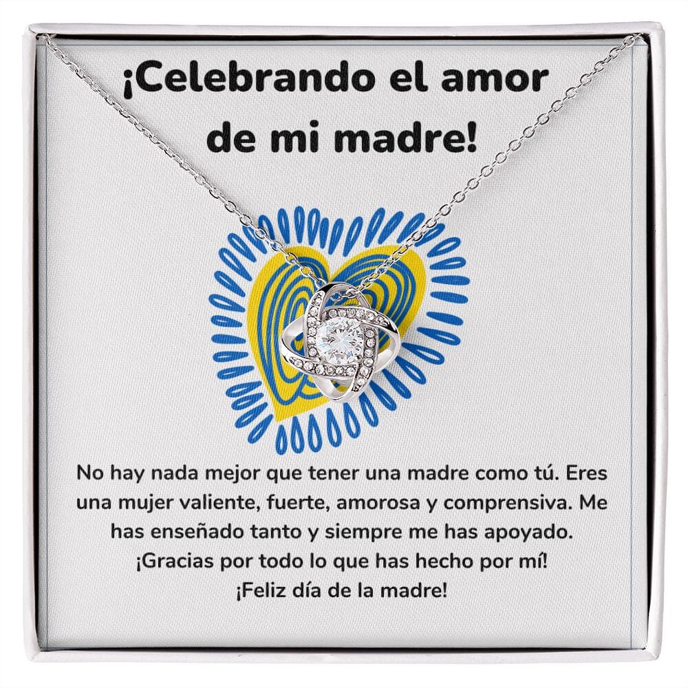 ¡Celebrando el amor de mi madre! Collar Para Mamá Nudo de Amor (LoveKnot) Jewelry/LoveKnot Acabado en oro blanco de 14 k Cajita Estándar (GRATIS) 