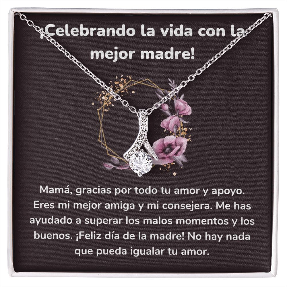 ¡Celebrando la vida con la mejor madre! Collar Belleza Seductora (Alluring Beauty) Para Mamá Jewelry/AlluringBeauty Acabado en oro blanco de 14 k Standard Box 