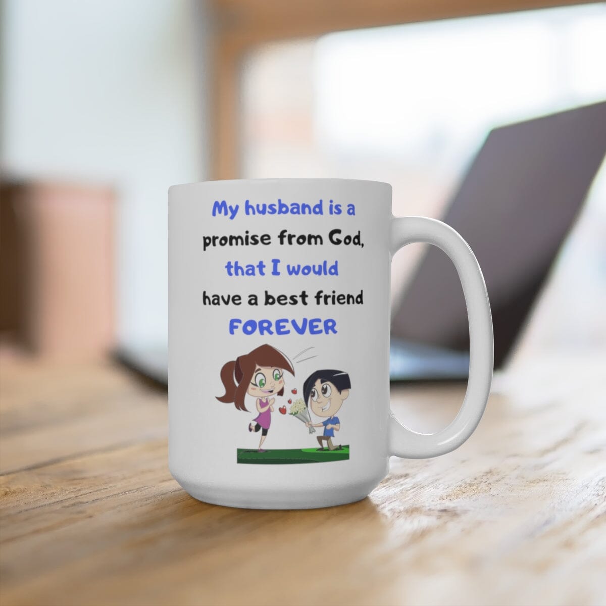 Coffee Mug with Christian message: My husband is a promise from God! 11 y 15 onzas Mug Printify 