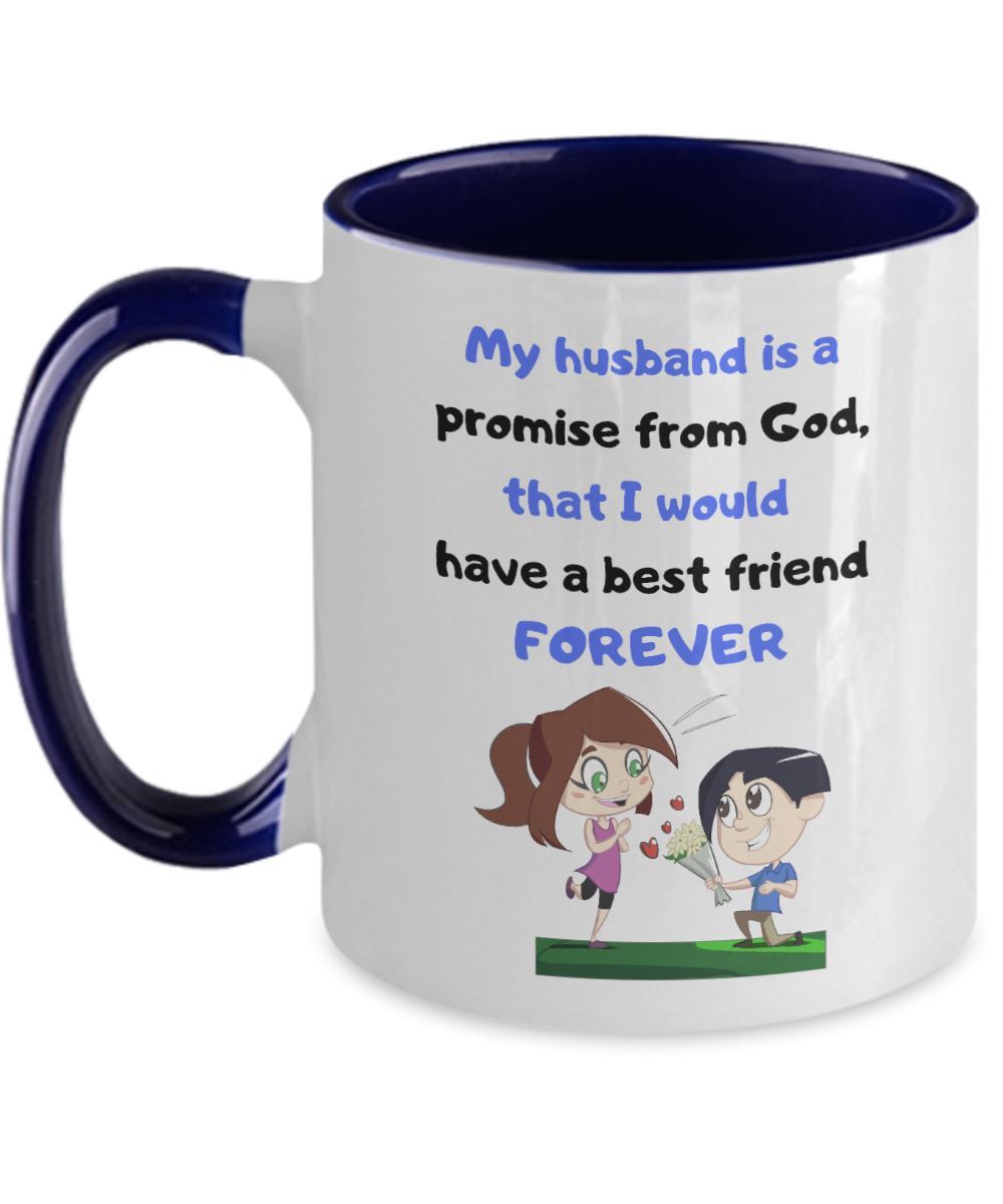 Coffee Mug with love message: My husband is a Promise from God, Coffee Mug Regalos.Gifts 