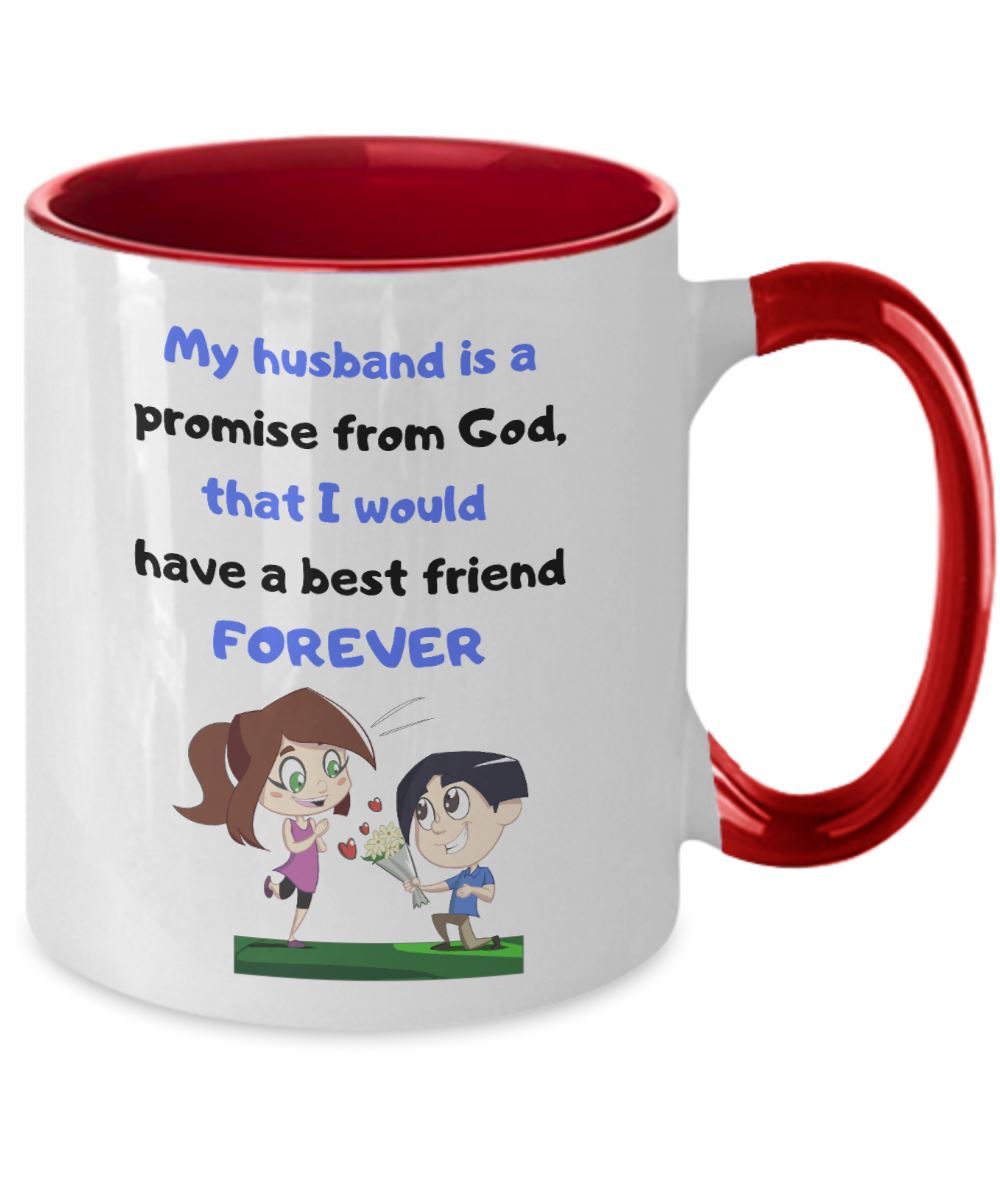Coffee Mug with love message: My husband is a Promise from God, Coffee Mug Regalos.Gifts 