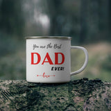 Coffee Mug with love message: You are the best DAD ever! - Enamel Camping Mug Mug Printify 