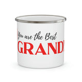 Coffee Mug with love message: You are the best GRANDMA ever! - Enamel Camping Mug Mug Printify 