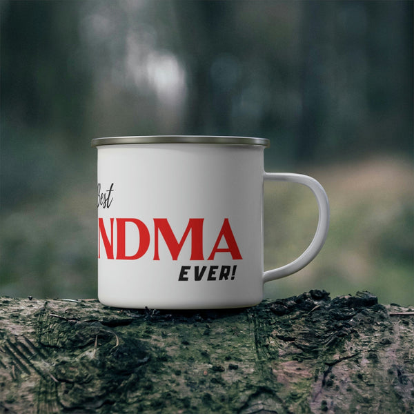 Coffee Mug with love message: You are the best GRANDMA ever! - Enamel Camping Mug Mug Printify 