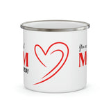Coffee Mug with love message: You are the best MOM ever! - Enamel Camping Mug Mug Printify 