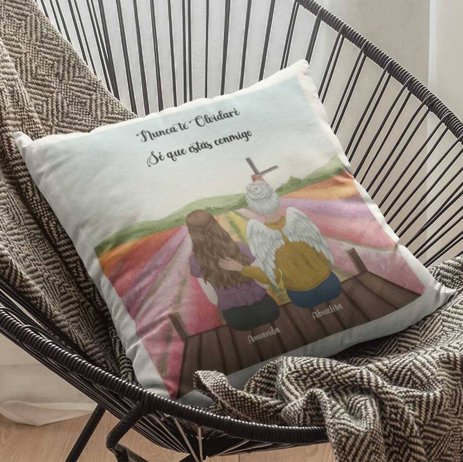 Cojín, Almohadón, Pillow Personalizada Para Mamá/Abuela Papá/Abuelo E Hijo/Hija Pillow Printify 