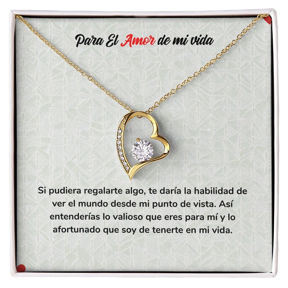 Collar Amor para Siempre - Regalo Eterno de Amor Jewelry Acabado en Oro Amarillo de 18 quilates. Cajita Estandard (Gratis) 