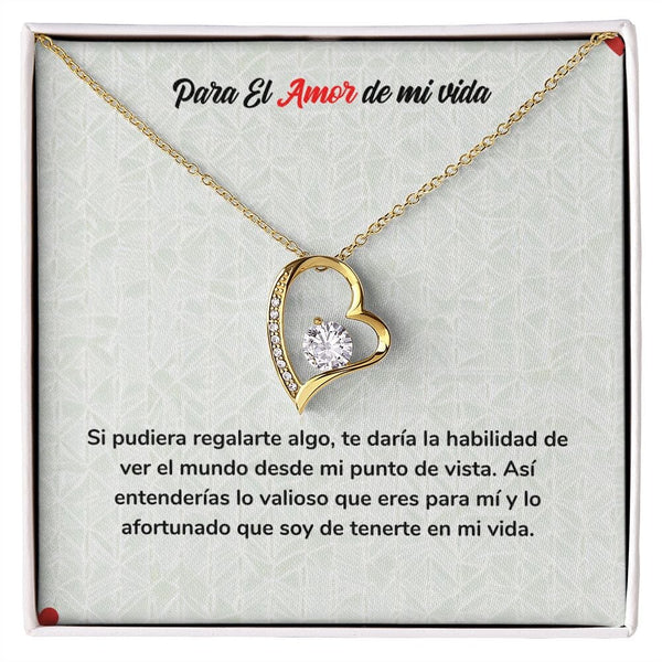 Collar Amor para Siempre - Regalo Eterno de Amor Jewelry Acabado en Oro Amarillo de 18 quilates. Cajita Estandard (Gratis) 