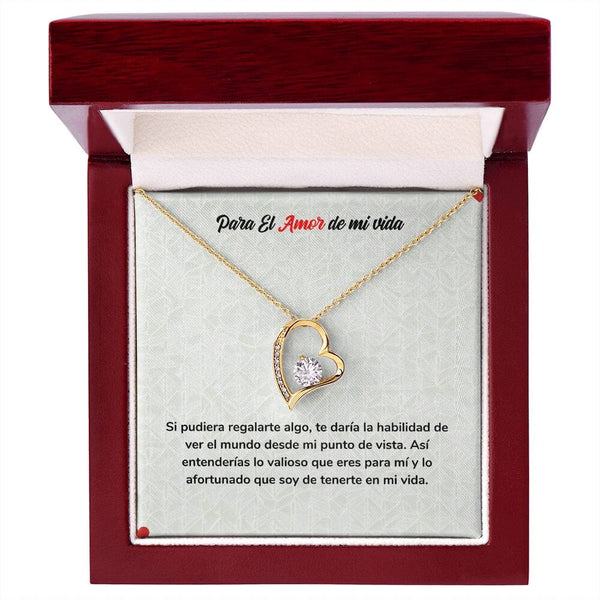 Collar Amor para Siempre - Regalo Eterno de Amor Jewelry ShineOn Fulfillment Acabado en Oro Amarillo de 18 quilates. Cajita de Lujo con Luz Led 