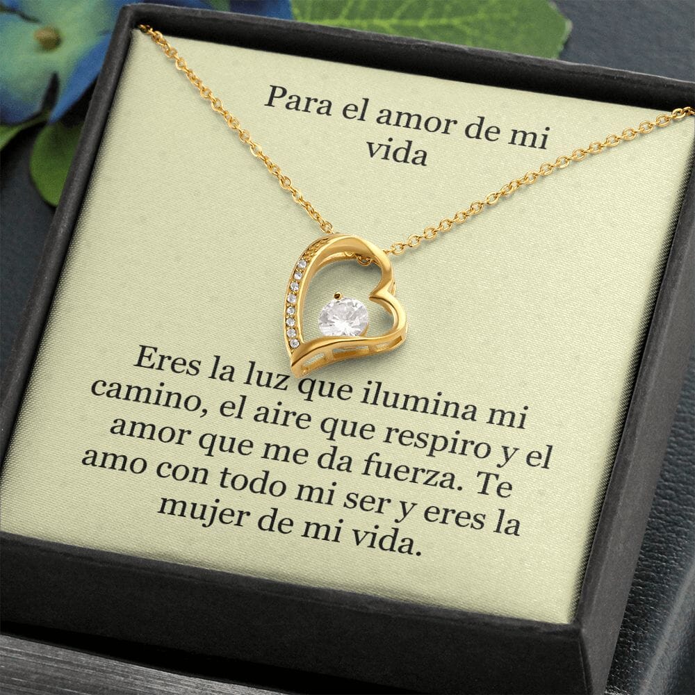 Collar Amor por siempre - For ever love- Para el Amor de mi vida Jewelry Acabado en Oro Amarillo de 18 quilates. Caja Estándard (GRATIS) 
