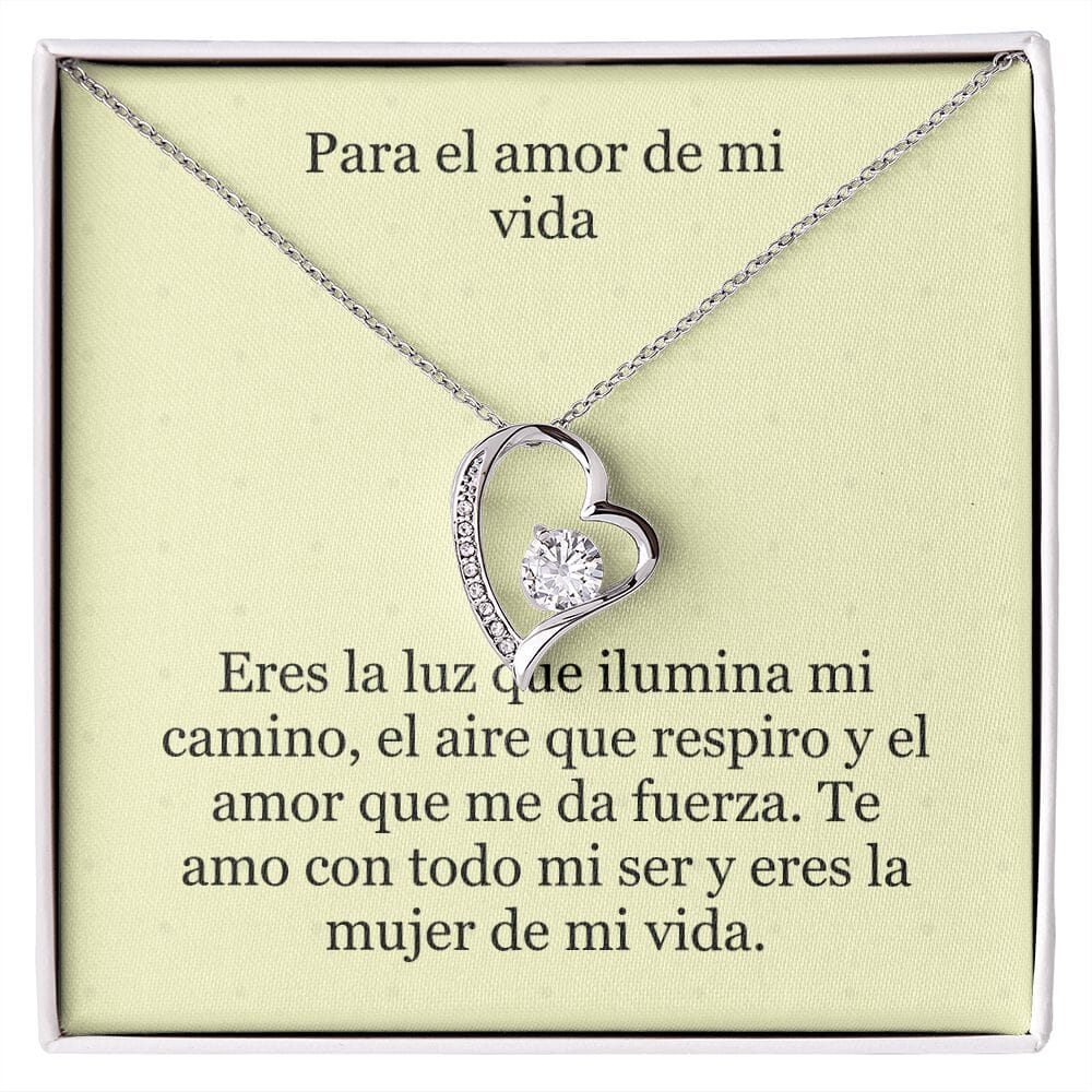 Collar Amor por siempre - For ever love- Para el Amor de mi vida Jewelry Acabado en oro blanco de 14 k Caja Estándard (GRATIS) 