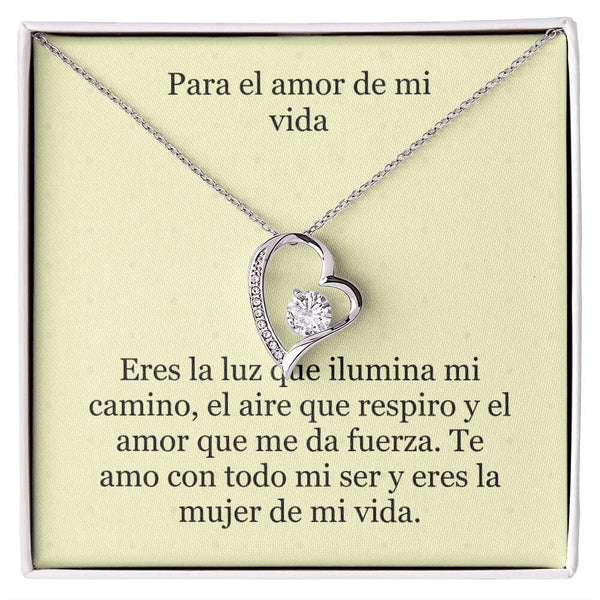 Collar Amor por siempre - For ever love- Para el Amor de mi vida Jewelry Acabado en oro blanco de 14 k Caja Estándard (GRATIS) 