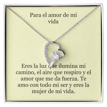 Collar Amor por siempre - For ever love- Para el Amor de mi vida Jewelry Acabado en oro blanco de 14 k Caja Estándard (GRATIS) 