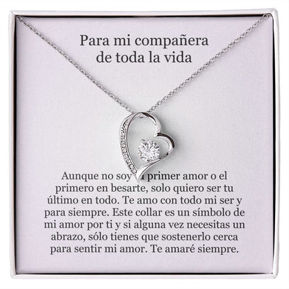 Collar Amor por siempre - For ever love- Para la compañera de toda mi vida Jewelry Acabado en oro blanco de 14 k Caja Estándard (GRATIS) 