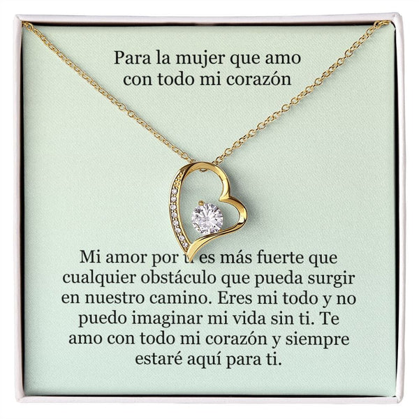 Collar Amor por siempre - For ever love- Para la mujer que amo con todo mi corazón Jewelry 