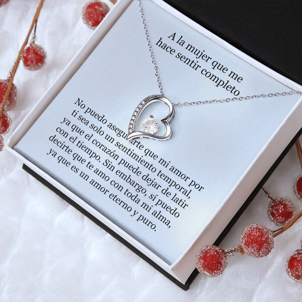 Collar Amor por siempre - For ever love- Para la mujer que me hace sentir completo Jewelry ShineOn Fulfillment Acabado en oro blanco de 14 k Caja Estándard (GRATIS) 