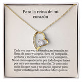 Collar Amor por siempre - For ever love- Para la Reina de mi Corazón Jewelry ShineOn Fulfillment Acabado en Oro Amarillo de 18 quilates. Caja Estándard (GRATIS) 