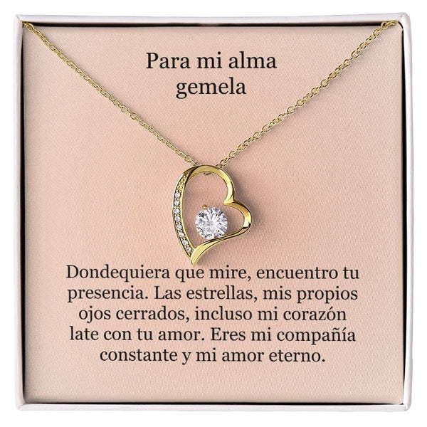 Collar Amor por siempre - For ever love- Para mi Alma Gemela Jewelry ShineOn Fulfillment Acabado en Oro Amarillo de 18 quilates. Caja Estándard (GRATIS) 