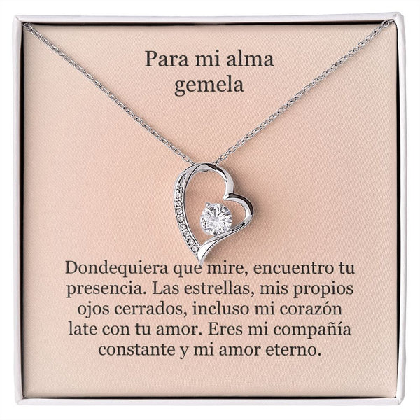 Collar Amor por siempre - For ever love- Para mi Alma Gemela Jewelry ShineOn Fulfillment Acabado en oro blanco de 14 k Caja Estándard (GRATIS) 