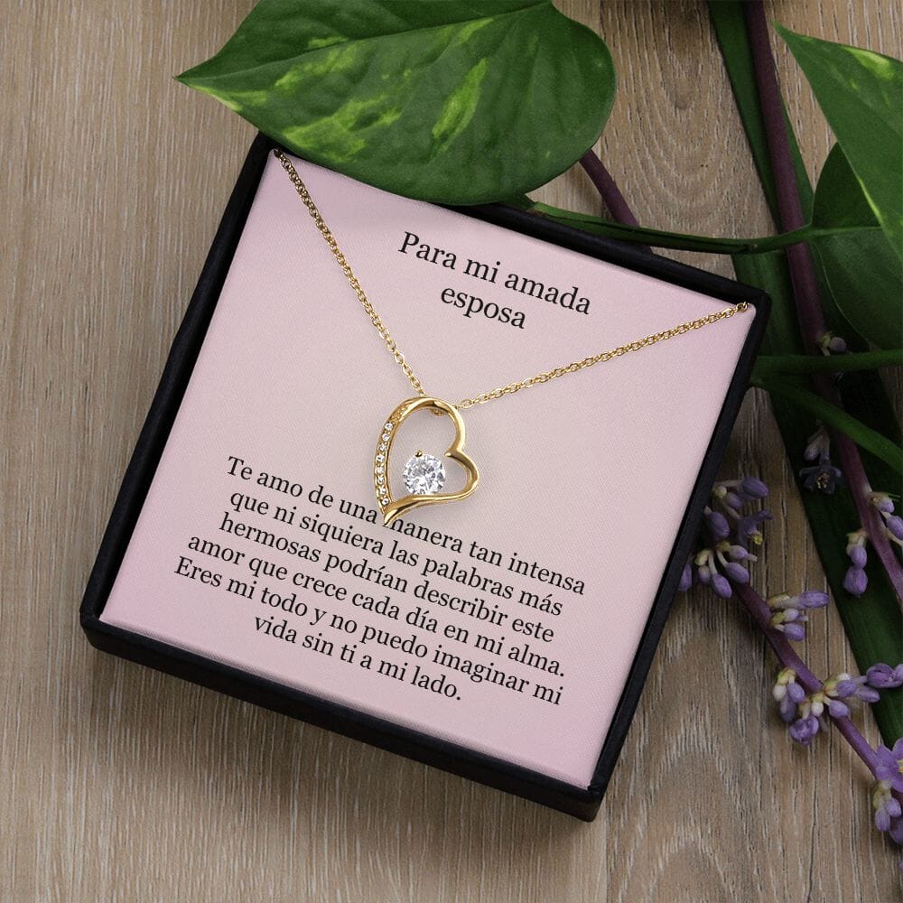 Collar Amor por siempre - For ever love- Para mi Amada esposa Jewelry ShineOn Fulfillment Acabado en Oro Amarillo de 18 quilates. Caja Estándard (GRATIS) 