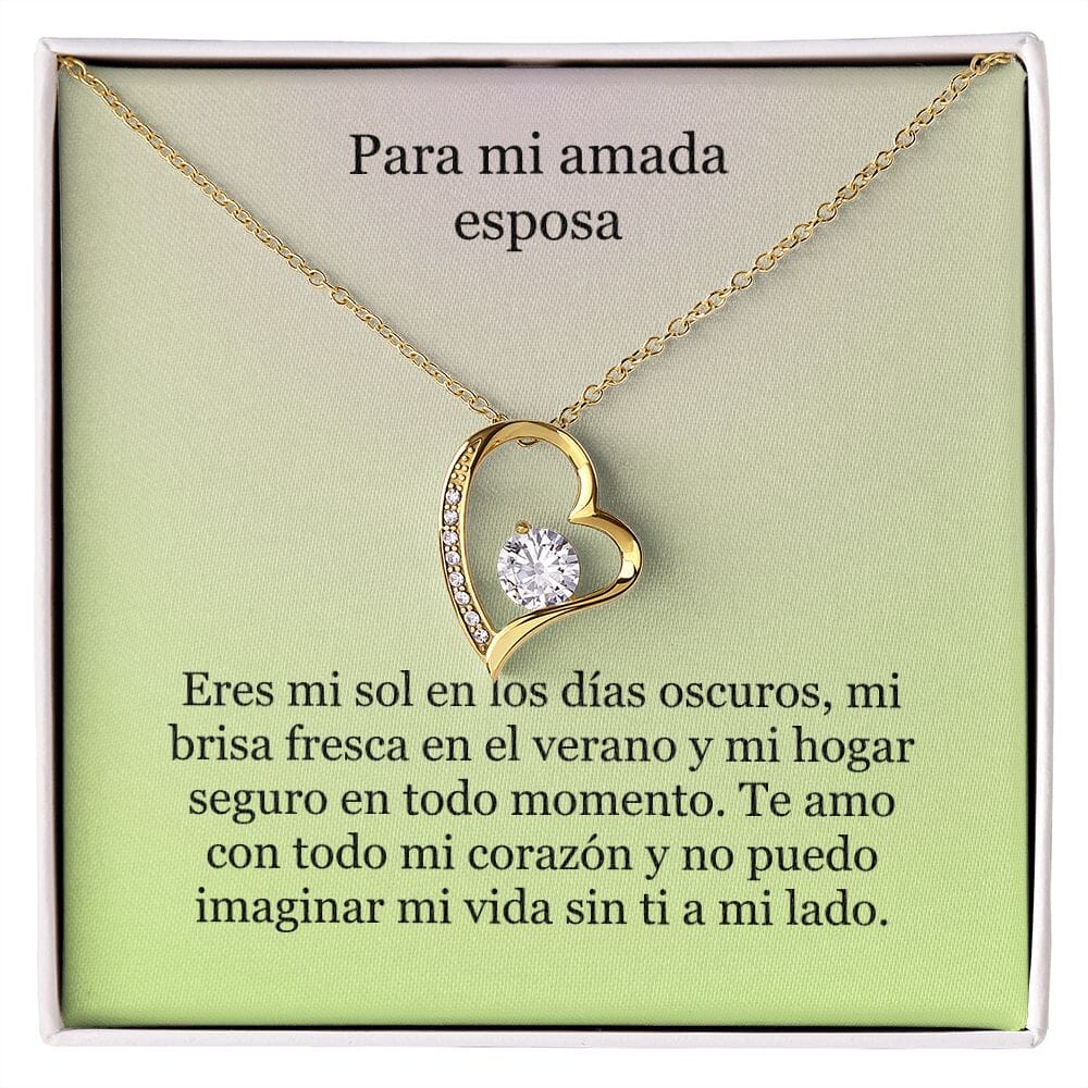 Collar Amor por siempre - For ever love- Para mi Amada Esposa Jewelry Acabado en Oro Amarillo de 18 quilates. Caja Estándard (GRATIS) 
