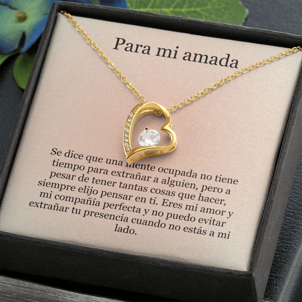Collar Amor por siempre - For ever love- Para mi Amada Jewelry Acabado en Oro Amarillo de 18 quilates. Caja Estándard (GRATIS) 