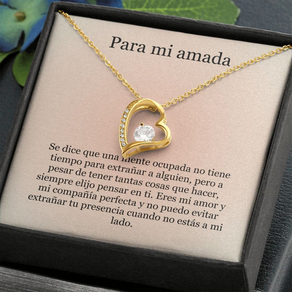 Collar Amor por siempre - For ever love- Para mi Amada Jewelry Acabado en Oro Amarillo de 18 quilates. Caja Estándard (GRATIS) 
