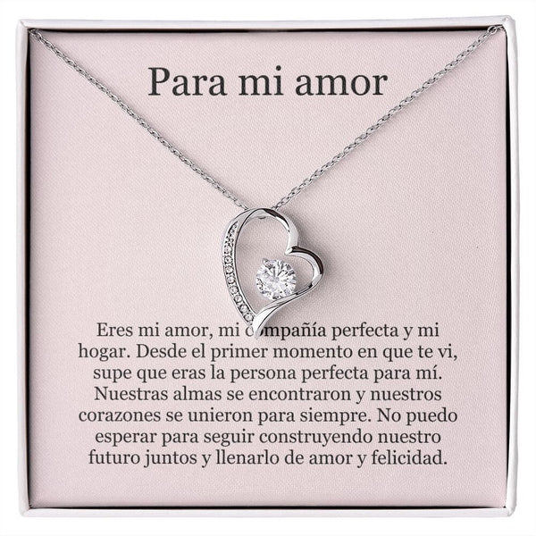 Collar Amor por siempre - For ever love- Para mi amor Jewelry Acabado en oro blanco de 14 k Caja Estándard (GRATIS) 