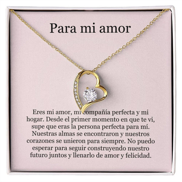 Collar Amor por siempre - For ever love- Para mi amor Jewelry Acabado en Oro Amarillo de 18 quilates. Caja Estándard (GRATIS) 