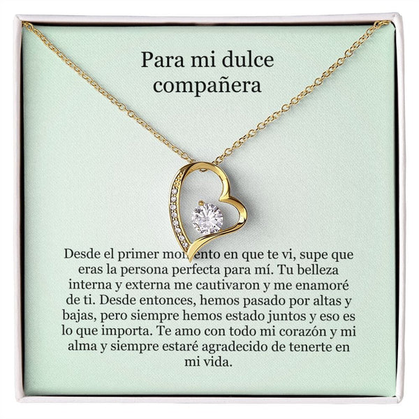 Collar Amor por siempre - For ever love- Para mi Dulce Compañera Jewelry ShineOn Fulfillment Acabado en Oro Amarillo de 18 quilates. Caja Estándard (GRATIS) 