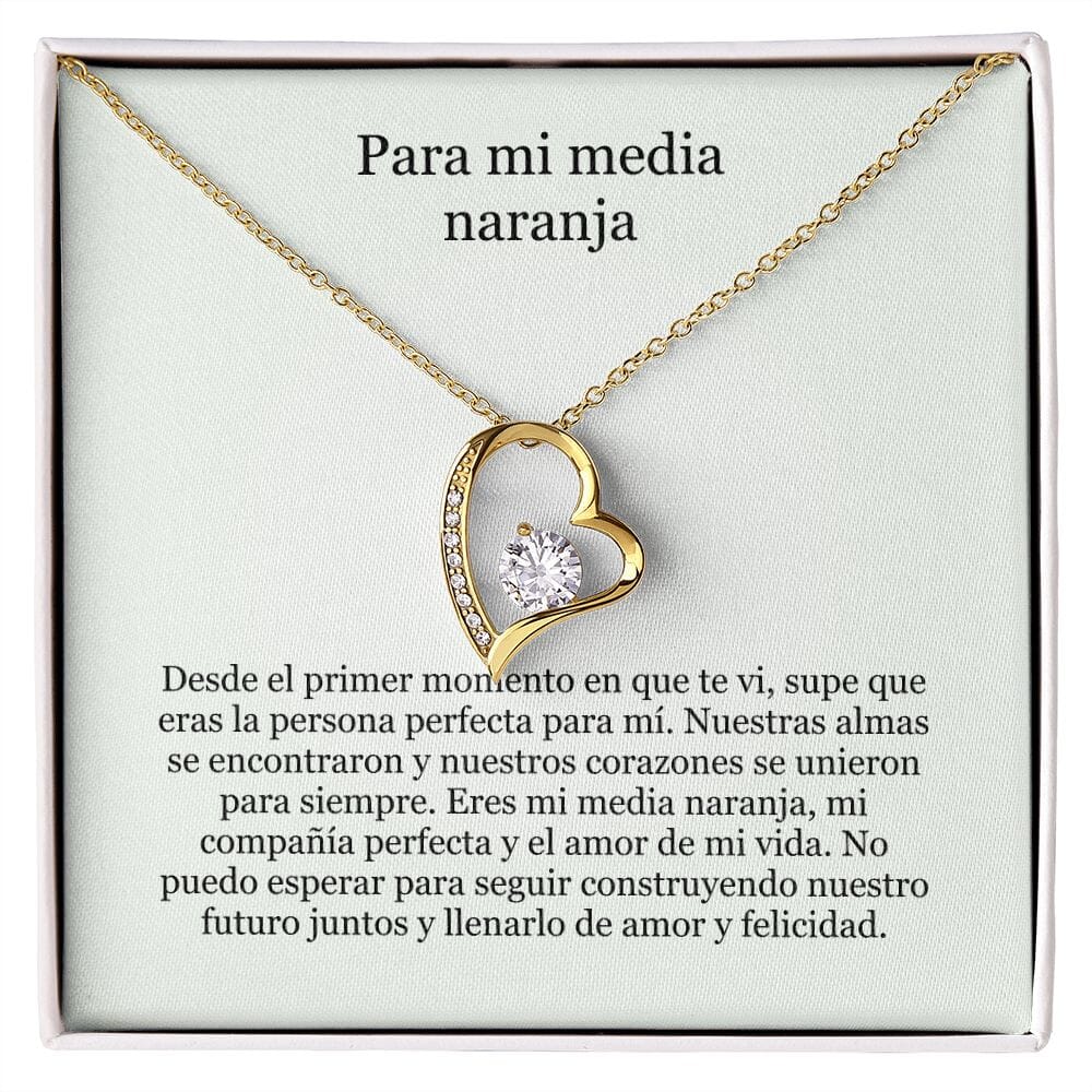 Collar Amor por siempre - For ever love- Para mi media naranja Jewelry Acabado en Oro Amarillo de 18 quilates. Caja Estándard (GRATIS) 
