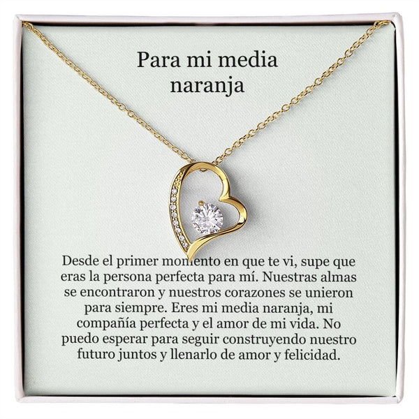 Collar Amor por siempre - For ever love- Para mi media naranja Jewelry Acabado en Oro Amarillo de 18 quilates. Caja Estándard (GRATIS) 