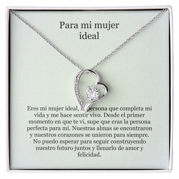 Collar Amor por siempre - For ever love- Para mi mujer ideal Jewelry ShineOn Fulfillment Acabado en oro blanco de 14 k Caja Estándard (GRATIS) 