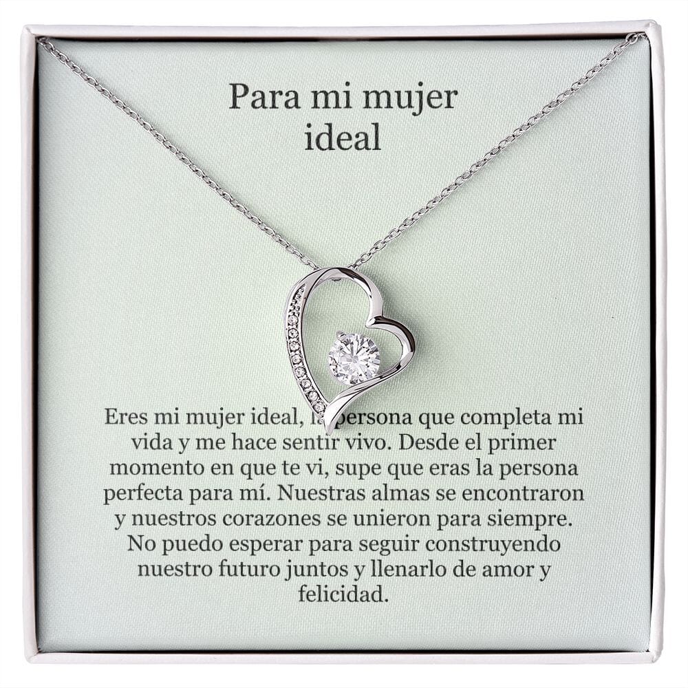 Collar Amor por siempre - For ever love- Para mi mujer ideal Jewelry Acabado en oro blanco de 14 k Caja Estándard (GRATIS) 