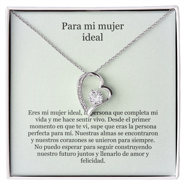 Collar Amor por siempre - For ever love- Para mi mujer ideal Jewelry Acabado en oro blanco de 14 k Caja Estándard (GRATIS) 