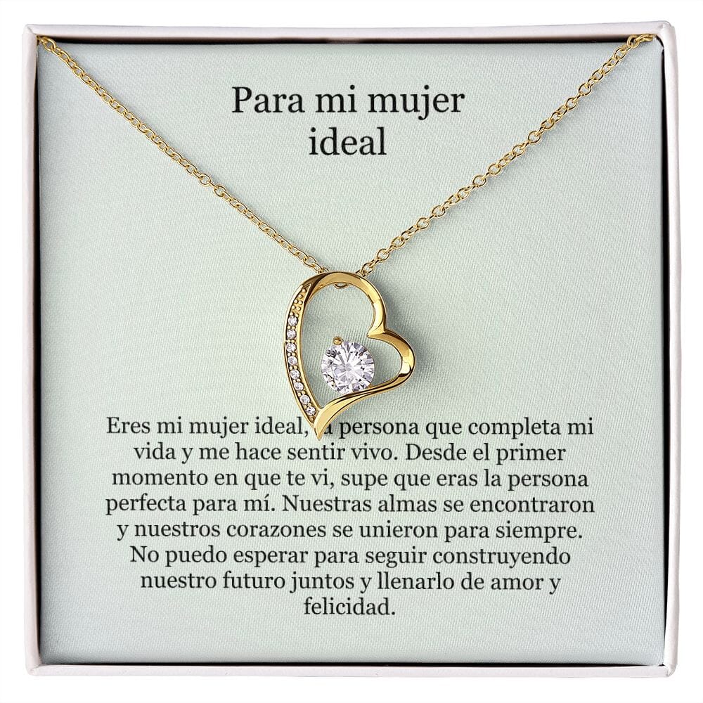 Collar Amor por siempre - For ever love- Para mi mujer ideal Jewelry Acabado en Oro Amarillo de 18 quilates. Caja Estándard (GRATIS) 