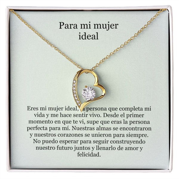 Collar Amor por siempre - For ever love- Para mi mujer ideal Jewelry Acabado en Oro Amarillo de 18 quilates. Caja Estándard (GRATIS) 