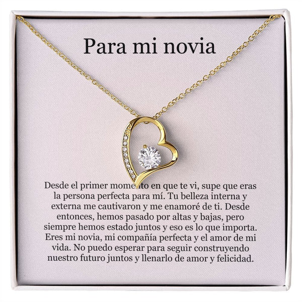 Collar Amor por siempre - For ever love- Para mi Novia Jewelry Acabado en Oro Amarillo de 18 quilates. Caja Estándard (GRATIS) 