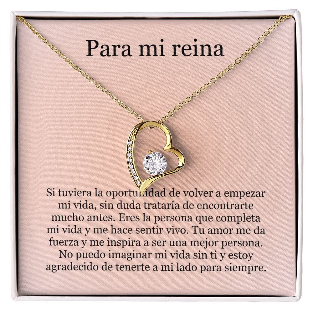 Collar Amor por siempre - For ever love- Para mi Reina Jewelry ShineOn Fulfillment Acabado en Oro Amarillo de 18 quilates. Caja Estándard (GRATIS) 