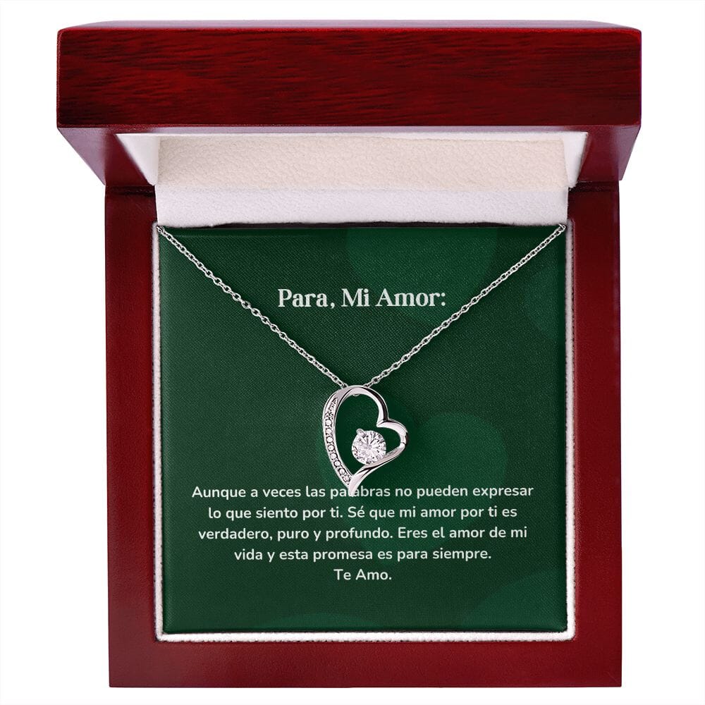 Collar amor por siempre- Forever Love - Aunque a veces las palabras no pueden expresar lo que siento por ti. Jewelry/ForeverLove Acabado en oro blanco de 14 k Luxury Box 