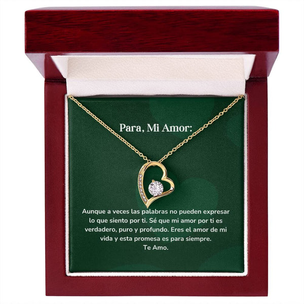 Collar amor por siempre- Forever Love - Aunque a veces las palabras no pueden expresar lo que siento por ti. Jewelry/ForeverLove Acabado en Oro Amarillo de 18 quilates. Luxury Box 