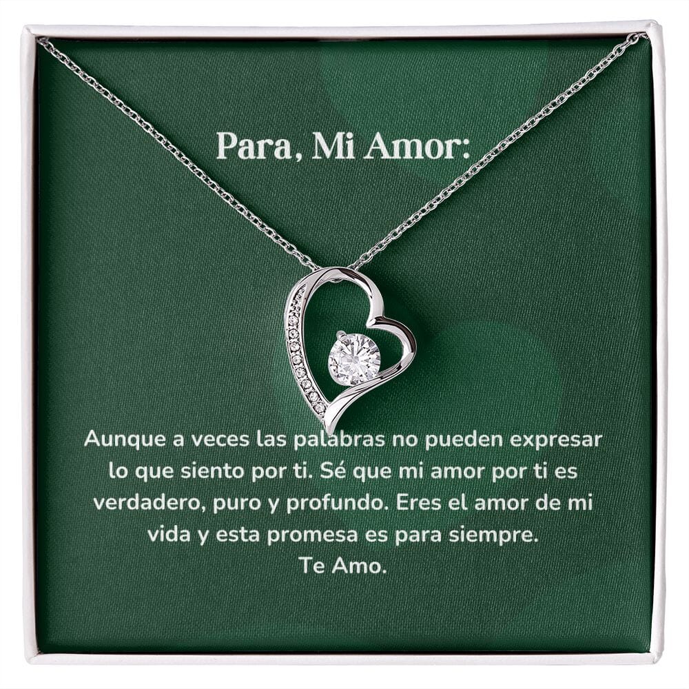 Collar amor por siempre- Forever Love - Aunque a veces las palabras no pueden expresar lo que siento por ti. Jewelry/ForeverLove Acabado en oro blanco de 14 k Standard Box 