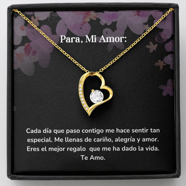 Collar amor por siempre- Forever Love - Cada día que paso contigo me hace sentir tan especial. Jewelry/ForeverLove Acabado en Oro Amarillo de 18 quilates Cajita Estandard (GRATIS) 