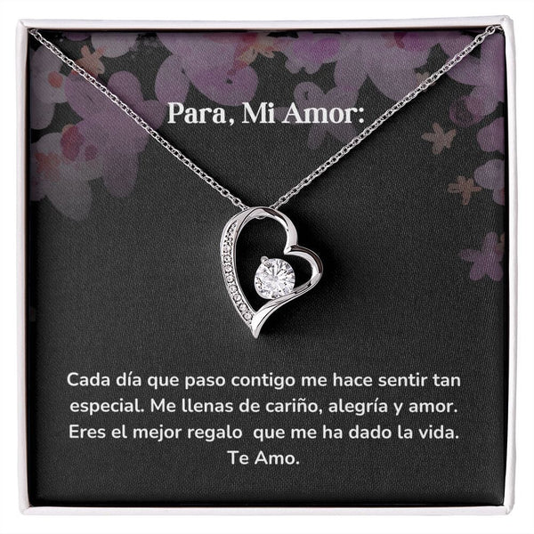 Collar amor por siempre- Forever Love - Cada día que paso contigo me hace sentir tan especial. Jewelry/ForeverLove Acabado en oro blanco de 14 k Cajita Estandard (GRATIS) 